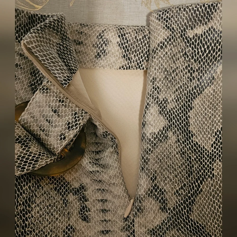 Zara NWOT SKORT Beige & Black Faux Snakeskin Print  Sz S - Picture 5 of 12